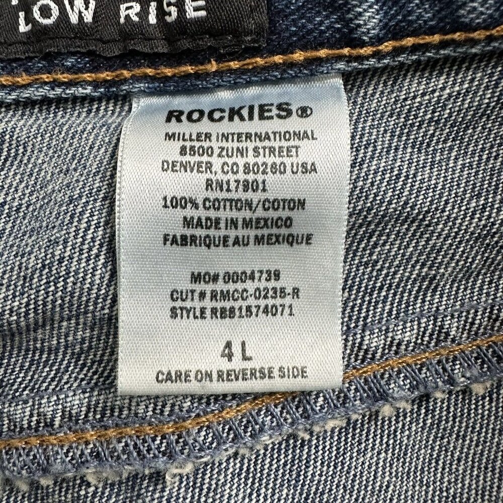 Rockies Women's Relaxed Low Rise Western Denim Jeans Size 4 L Tall Blue - Picture 12 of 13
